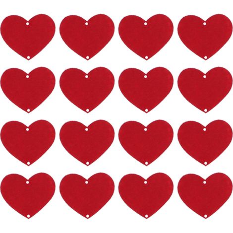 6er-Pack Filzherzen, 96-teilige rote Girlande, fertig gefädelt, Valentinstagsdekoration (1/5)
