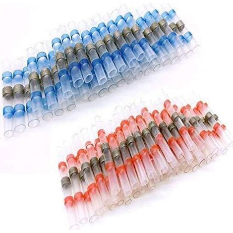 50 Pcs Connecteurs Étanches Thermorétractables pour Câbles, Idéals pour Marine et Automobile (1/4)