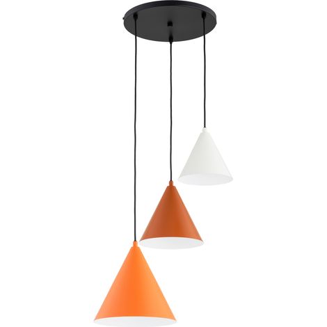 Suspension déco Madera cônes multicolore 3xE27 15W Alfa (1/2)