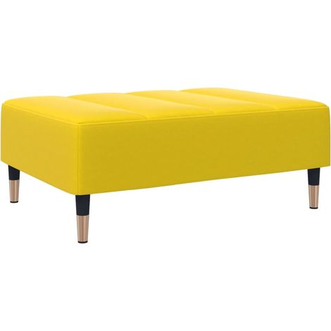 Repose-pieds tabouret bout de lit 77 x 55 x 31 cm en velours jaune DEC030351