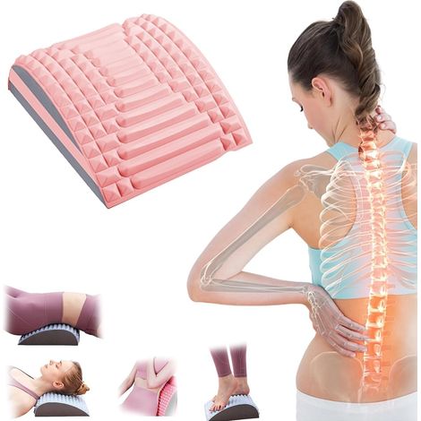 Barella per la Schiena, Barella per la Schiena e il Collo 2 in 1, Supporto per Massaggio alla Schiena, Barella per la Schiena per Sollievo dal Dolore al Collo e alla Schiena (Colore : Rosa) (1/5)
