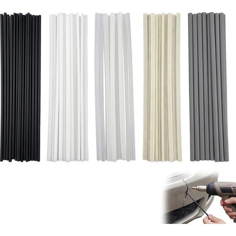 50 Baguettes de Soudure Plastique, Tiges de Soudage en ABS/PVC/PE/PP pour Réparation de Pare-Chocs, Kayak et Carrosserie, Kit de Soudage Plastique Multicolore (5 Types, 10 de Chaque) (1/5)