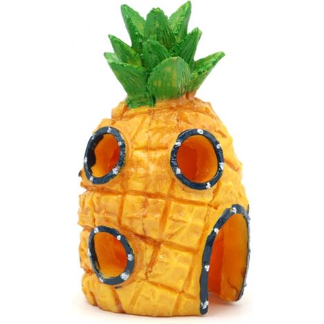 Ornement décoratif Ananas Maison Aquarium Décoration Aquarium Poissons et Crevettes Habitat Aquarium Décoration 6.56.512.5cm Jaune 1 Pièce (1/2)