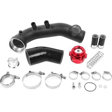 Tuyau de turbocompression d'admission d'air avec ensemble BOV rouge, Tube en alliage d'aluminium et Silicone adapté au moteur N54 (1/5)