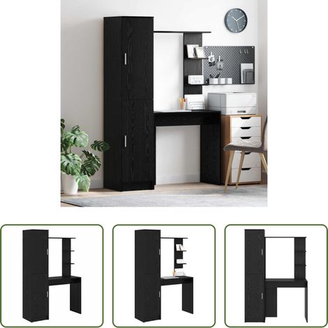 Bureau moderne - Bureau 2 pcs Chêne noir (1/5)