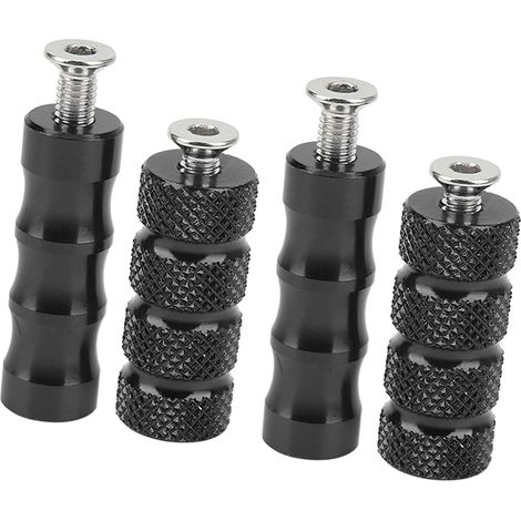 2 Paar CNC-gefräste, schwarz eloxierte Präzisions-Motorradfußrasten mit M6 6mm Schrauben, verzinnt, für Motorradzubehör (1/5)