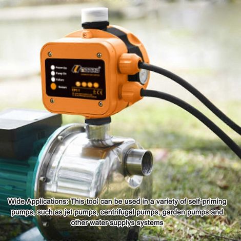 Pompe à eau automatique de 1,1 kW avec pressostat électronique, 220 V-240 V, étanche IP65, adaptée à un usage domestique.