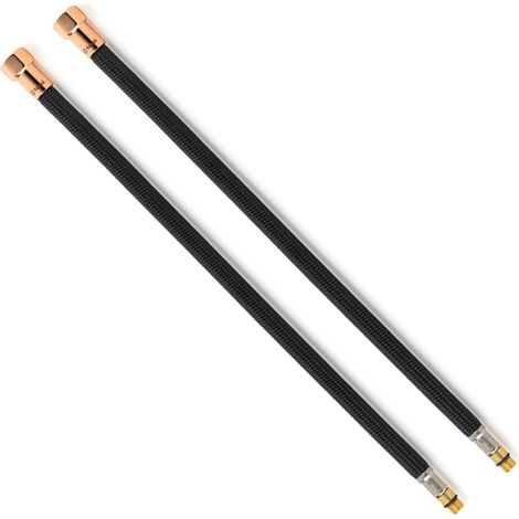 2 Flexibles sanitaires NOIR POLYMÈRE Øintér.8mm - Femelle 1/2" OR ROSE - Mâle M10x1 - 500mm - TAQ PREMIUM