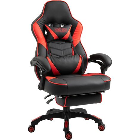 Silla Gaming Tilos En Simil Cuero Negro/rojo