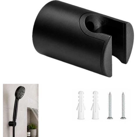 Shower Head Holder Without Drilling 304 Stainless Steel Adhesive Hand Shower Head Holder Bathroom Shower Attachment Black (1/5)