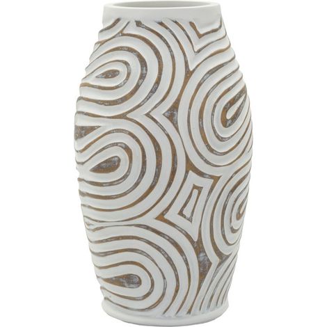 Vase Design en Résine "Oblix" 35cm Blanc