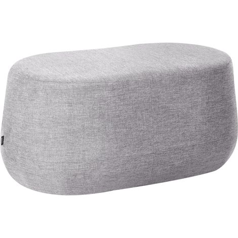 Banc Repose-pied Moderne Tapissé en Tissu Gris Clair Ashton