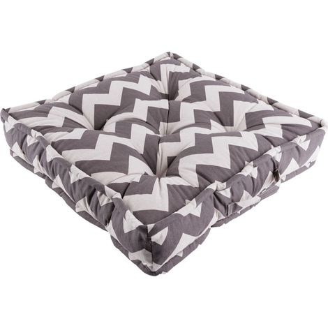 GO-DE Bodenkissen 60 cm x 60 cm x 12 cm, grau 70% Baumwolle/30% Polyester Kissen (1/3)