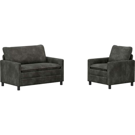Sofa Set 2 stk. Anthrazit Polyester vidaXL (1/5)