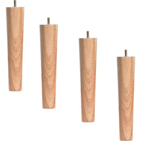 Möbelbeine aus Holz, 4er-Set Massivholz-Möbelbeine, Schrankfüße aus Holz, Couchtischbeine, Sofafüße, Ersatzbeine, Couch-, Kommoden- und Armlehnenfüße – 12 cm (4,7 Zoll) – gerade