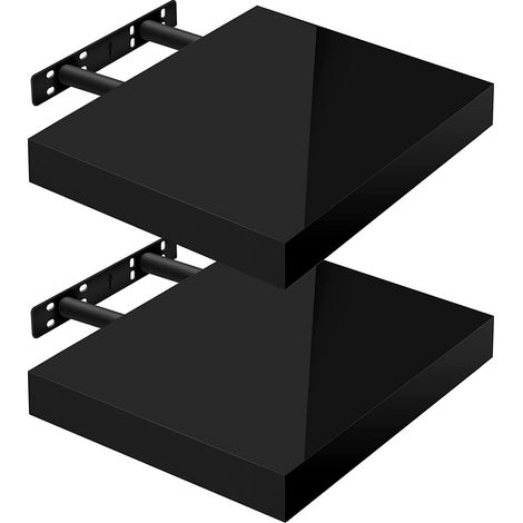 WOLTU 2 x Étagère Murale, Tablette Murale Panneau de Bois, Étagère Flottante, Étagère à Livres, 30x22, 9x3, 8cm, Nior RG9489sz-2 (1/4)