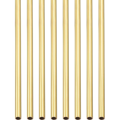 1.5 mm x 0.2 mm x 300 mm (ODxWall TxL) Brass Tube – 8 Pack – Good for Machinery Equipment DIY Decorative Frame – Round Metal Tube (1/5)