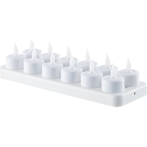 Bougies sans flamme - 12 bougies chauffe-plat LED clignotantes rechargeables (1/3)