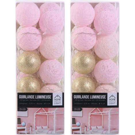 Guirlande lumineuse boules colorées 20 LED 3,72 m (Lot de 2) (1/4)