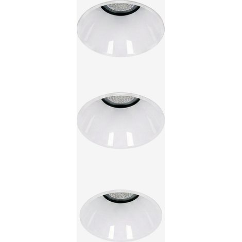 Pack de 3 downlights LED empotrables sin marcos trimless redondos Ø3,6 cm en aluminio Luisiana SKLUM (1/5)