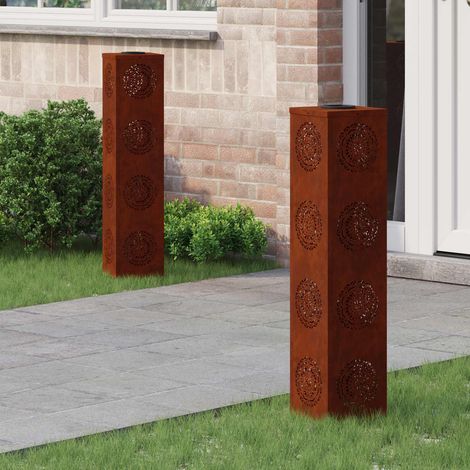 Solar LED Weg Licht 2 pcs Rostig Wetterfeststahl