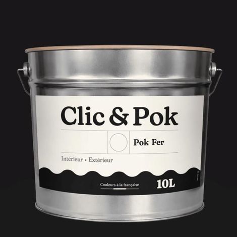 Peinture Fer Antirouille – Métal Extérieur Intérieur, Satinée, Protection Rouille - 10L - RAL 8022 - Brun noir