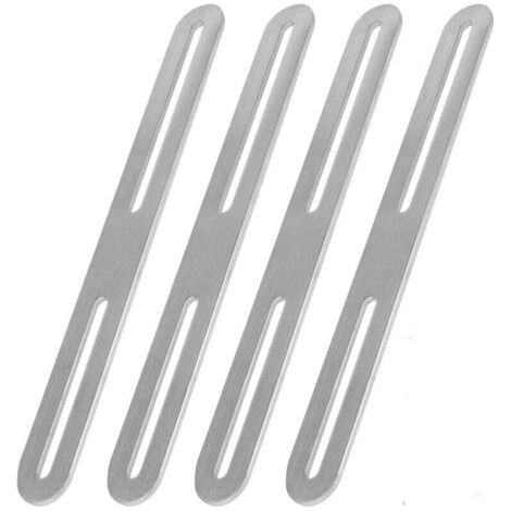4PCS Pattes D'assemblage en Acier Inoxydable Fixation Droits Plats Plaques Equerre Assemblage Plate 215 x 24mm Plaque de Renfort Métallique pour Réparation Connexion Fixations Meubles (1/4)