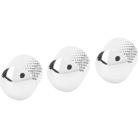 Bouton de guitare électrique x3, look élégant, métal robuste, bouton de potentiomètre universel de remplacement, argenté, pièce de rechange pour guitare (1/5)