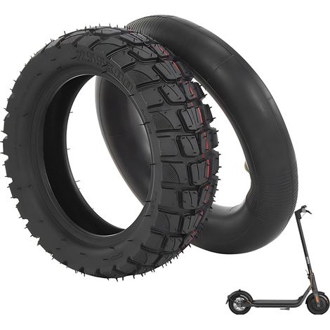 Pneu 80/65-6 avec Chambre à Air 10x3.0, Pneu Tout-Terrain Rechange 10 Pouces pour Trottinette Électrique, Pneu Épais & Chambre à Air avec Valve Coudée, Compatible avec Kugoo M4 / Joyor (1/5)