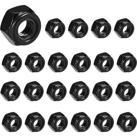 50pcs Carbone Acier Auto-bloquant Crou Hexagonal Nylon Insert Crou - M5
