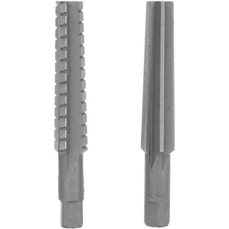 Jeu de 2 alésoirs coniques HSS MT2 à filetage fin/grossier, queue droite, 1,5 x 12,5 cm