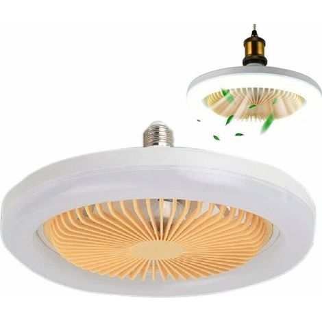 Ventilateur de plafond avec lumière intégrée Ventilateur de plafond encastré à lumière LED 30 W pour intérieur Ventilateur à 3 pales avec protection tournante pour cuisine salle de bain (1/5)