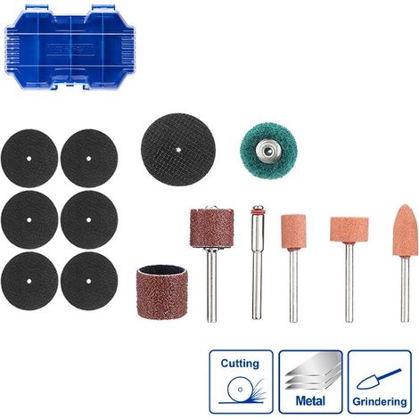 Kit de ponçage et meulage Wadfow 32 pièces avec tige 1/8 pouce (1/3)