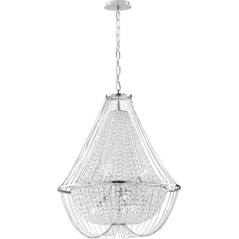 "Sospensione VIENNA in metallo cromato con cristalli 60 cm." (1/2)