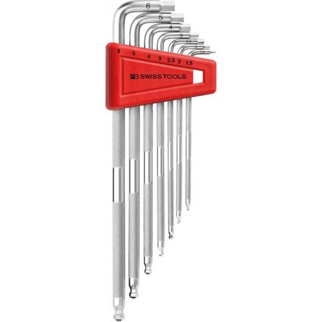 Juego de llaves allen en soporte de plástico 7 unidades 15-6mm SEGURIDAD Cabezal de bola PB Swiss Tools