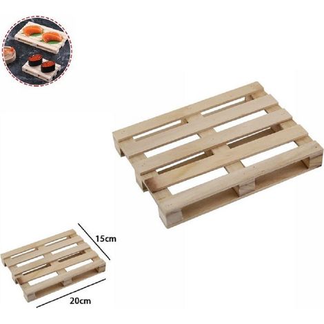 TrAdE Shop Traesio - Mini Pallet Di Legno Bancale Vassoio Piatto Sottobicchiere Buffet 20x15cm 74033a -