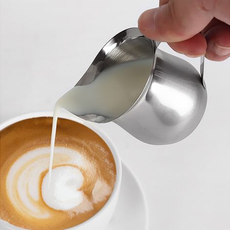 Mini pichet à lait en acier inoxydable, tasse à expresso (150 ml), tasse à latte art, pichet à milkshake au miel, pichet à lait, gobelet à sauce style western, 150 ml (1/5)