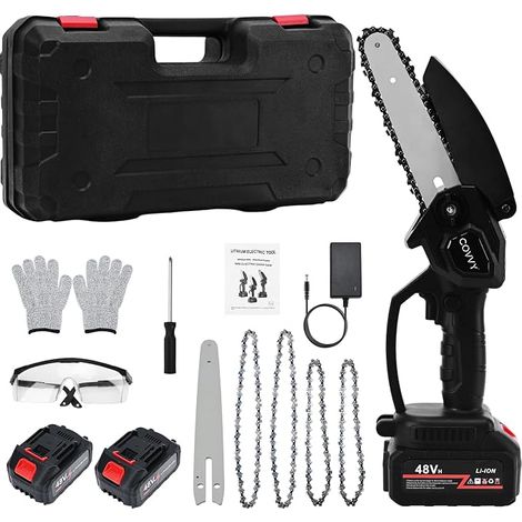 8 and 6 Inch Mini Battery Chainsaw, 6000mAh Battery Chainsaw (1/5)