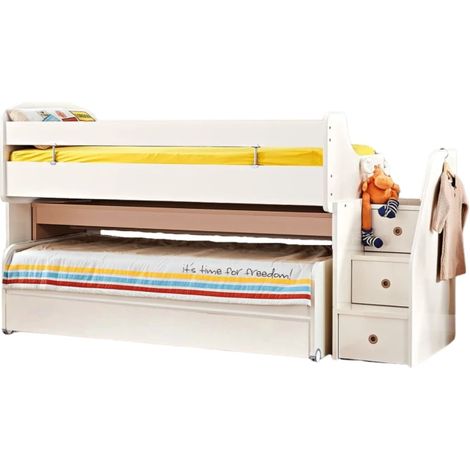 Cama midi con escritorio y cajón blanca 90x200/90x190cm (1/5)