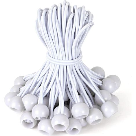 Spanngummis mit Kugel 15cm, 50 Stück, UV-beständig, für Planen & Zelte (1/5)