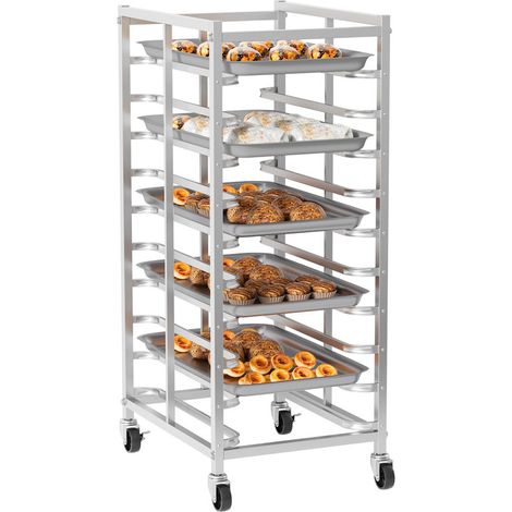 FLASIDU – Backblechwagen – 10 Ebenen – Maximale Traglast 1 kg pro Ebene – Hochwertiger Edelstahl – Abmessungen: 60 × 4 × 115 cm