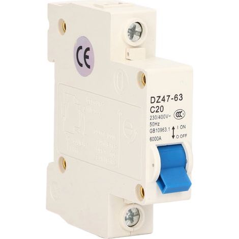 Mini-1P-Leitungsschutzschalter für DIN-Schienenmontage, 6000 A Abschaltvermögen, 230 V/400 V, 20 A für den Hausgebrauch (1/5)
