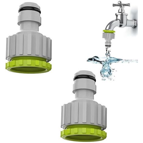 royaluxe-2-en-1 Raccord de robinet-2 Pack, 1/2” et 3/4”Connecteur de robinet de jardin Raccord de robinet, Set de raccord de tuyau pour l'irrigation de jardin