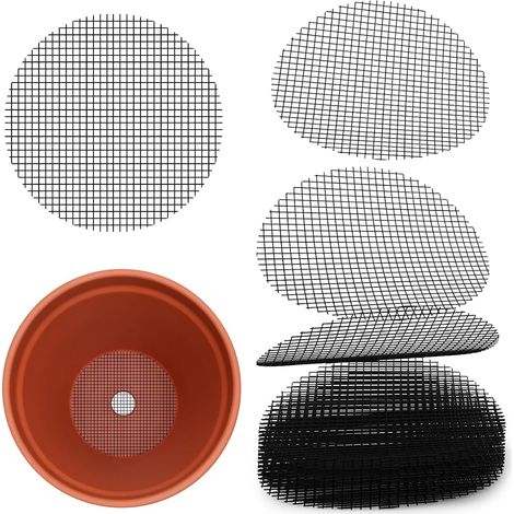 50 Piece Flower Pot Mesh Pad,5 cm Bonsai Drainage Grid,Round Plastic Flower Pot Holders for Indoor,Balcony,Outdoor,Garden (1/5)