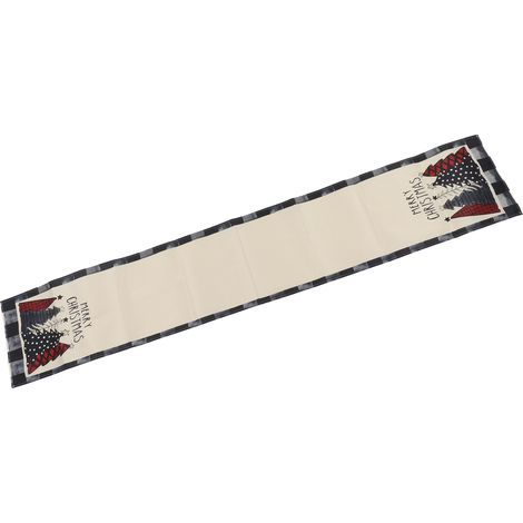 Nappe de Table de Noël à Carreaux Classiques, Tissu Polyester Facile à Nettoyer, Couvre-Table pour Fêtes, Style Maison, Motif Écossais Noir et Blanc, HM2290505 (1/5)