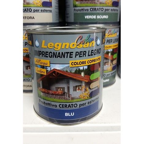 VELECA IMPREGNANTE IDROREPELLENTE PER LEGNO ALL'ACQUA LEGNOSAN COLORS 750ML Blu