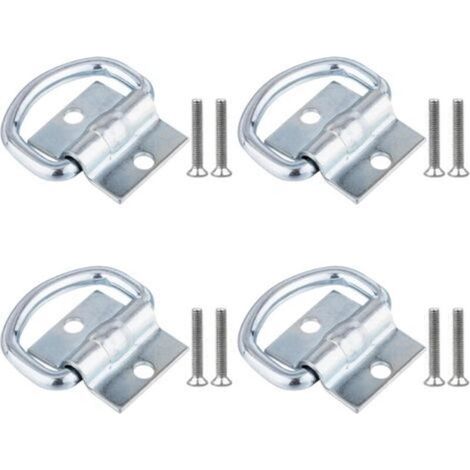 4Pcs Anneaux d'Arrimage, Attache Bache Remorque en D avec Vis pour Bateaux, Camions, Camionnettes et Maisons (1/5)