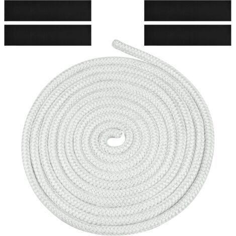 Joint Tressé pour Insert et Poêle, 6mm x 3m Joint en Fibre de Verre avec 4 Ruban, Joint Réfractaire, Joint Insert Cheminée pour Poele a Bois, Cheminée, Chaleur, Résistante à 600°C (1/5)