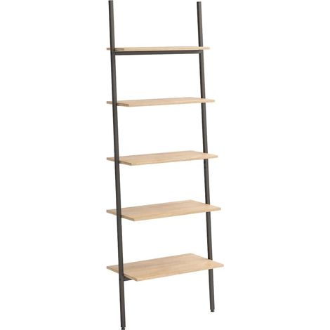 vidaXL Scaffale Pendente 5 Ripiani Marrone Chiaro e Nero (1/5)
