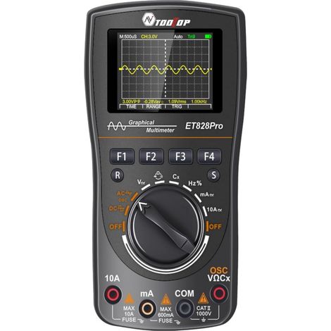 Oscilloscope Numérique Portable avec Multimètre 2-en-1 10 MHz 50 Msps True RMS – 6000 Points, Écran Couleur, Outil de Mesure Compact (1/5)